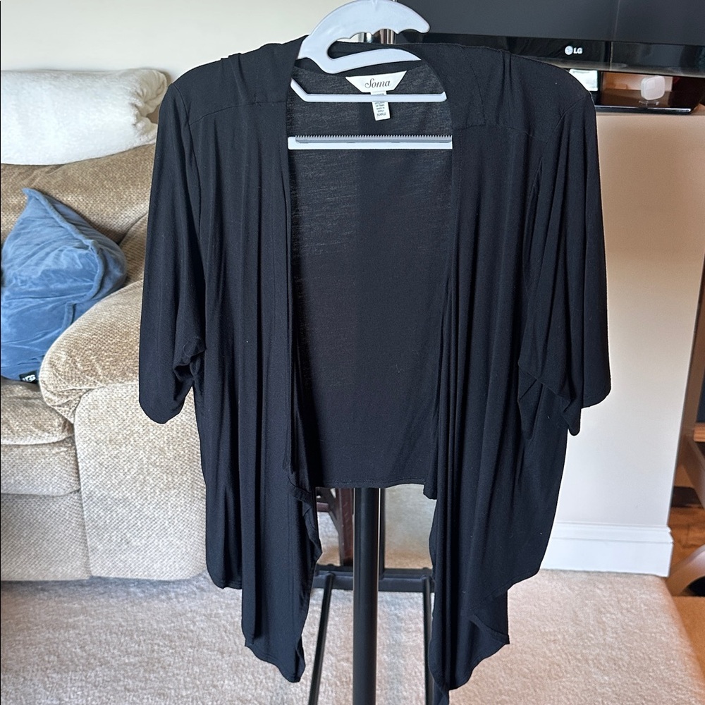Soma XL Black Cropped Cardigan